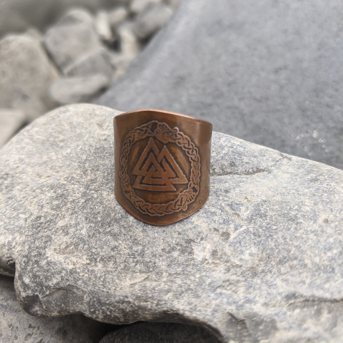 Valknut Shield Ring- Copper