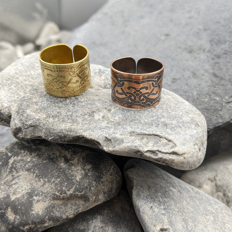 Adjustable Norse ring- Brass/Copper