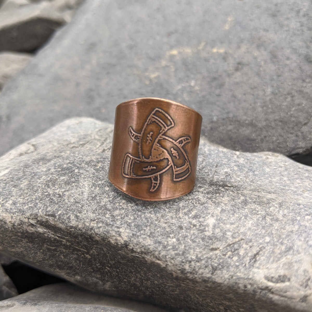 Horns of Odin Sheild Ring- Copper