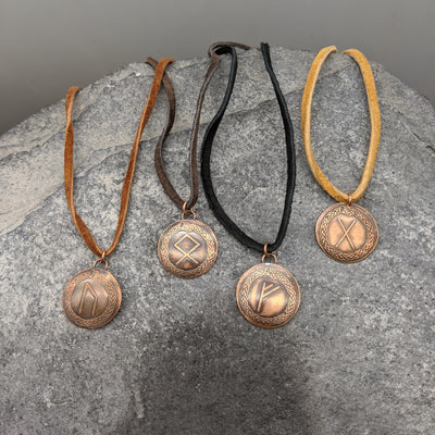 Rune copper pendant (Elder Futhark)