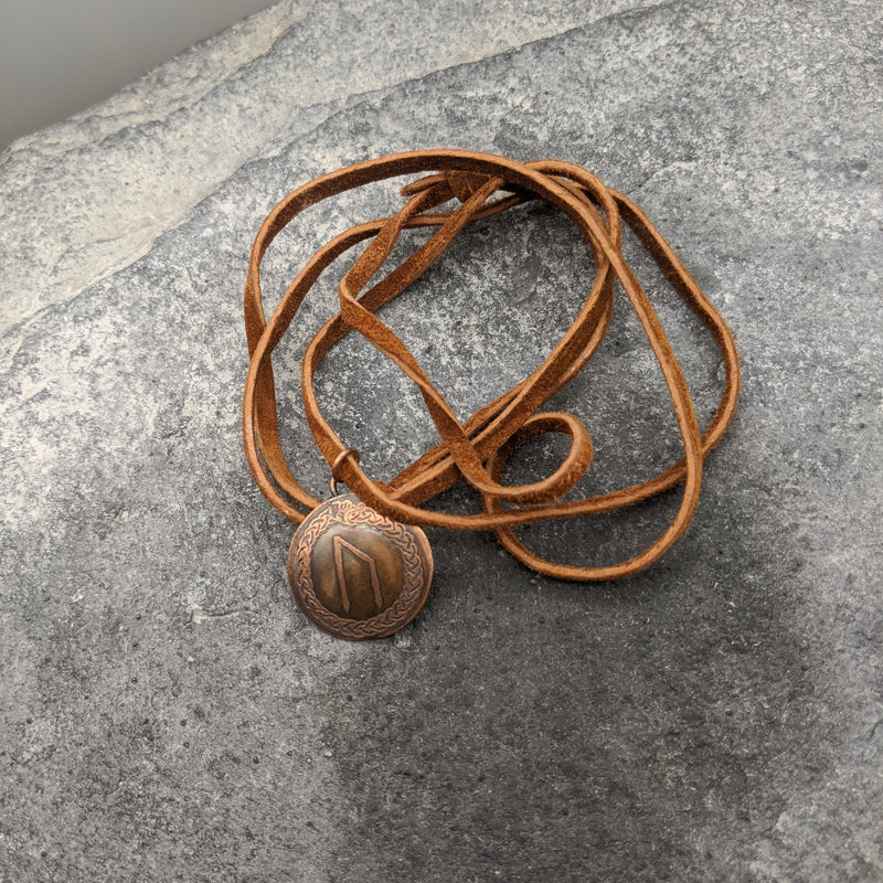 Rune copper pendant (Elder Futhark)
