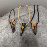 Rune horn pendant with black ink (Elder Futhark)