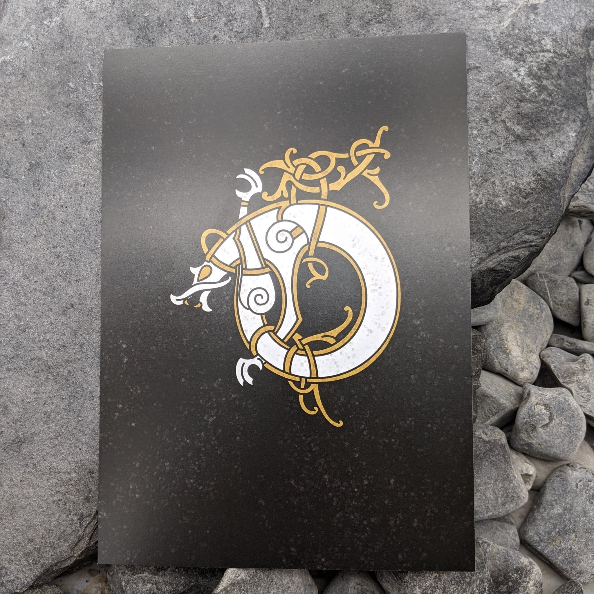 Odin Ringerike Style Ringerike Style Beast (Dragon) A5 Print – Horns of Odin