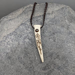 Antler Bindrune Pendant, Strength- Tiger's Eye