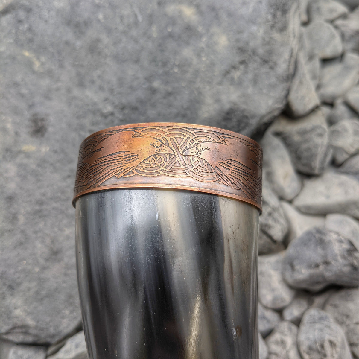Hugin and Munin drinking horn- Copper Rim 