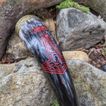 Mjölnir drinking horn (Red)- Name and Brass Rim 