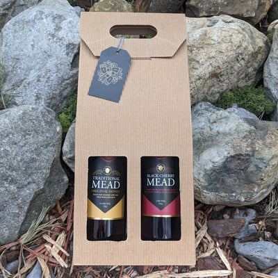 Lyme Bay Gift Pack, Lyme Bay Traditional Mead 75cl- Lyme Bay Black Cherry Mead 75cl